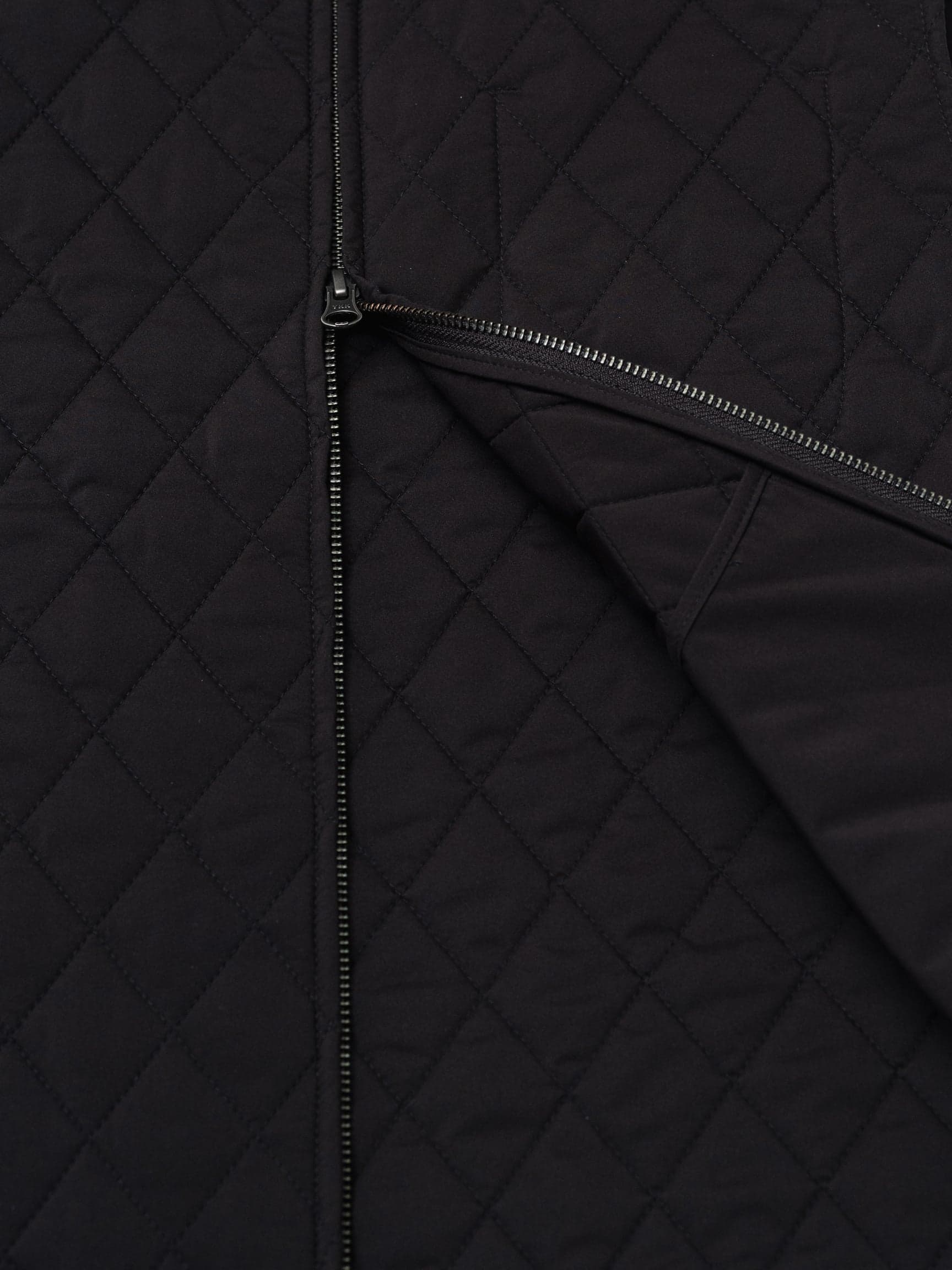 Quilted Gilet — stitching and zip detail