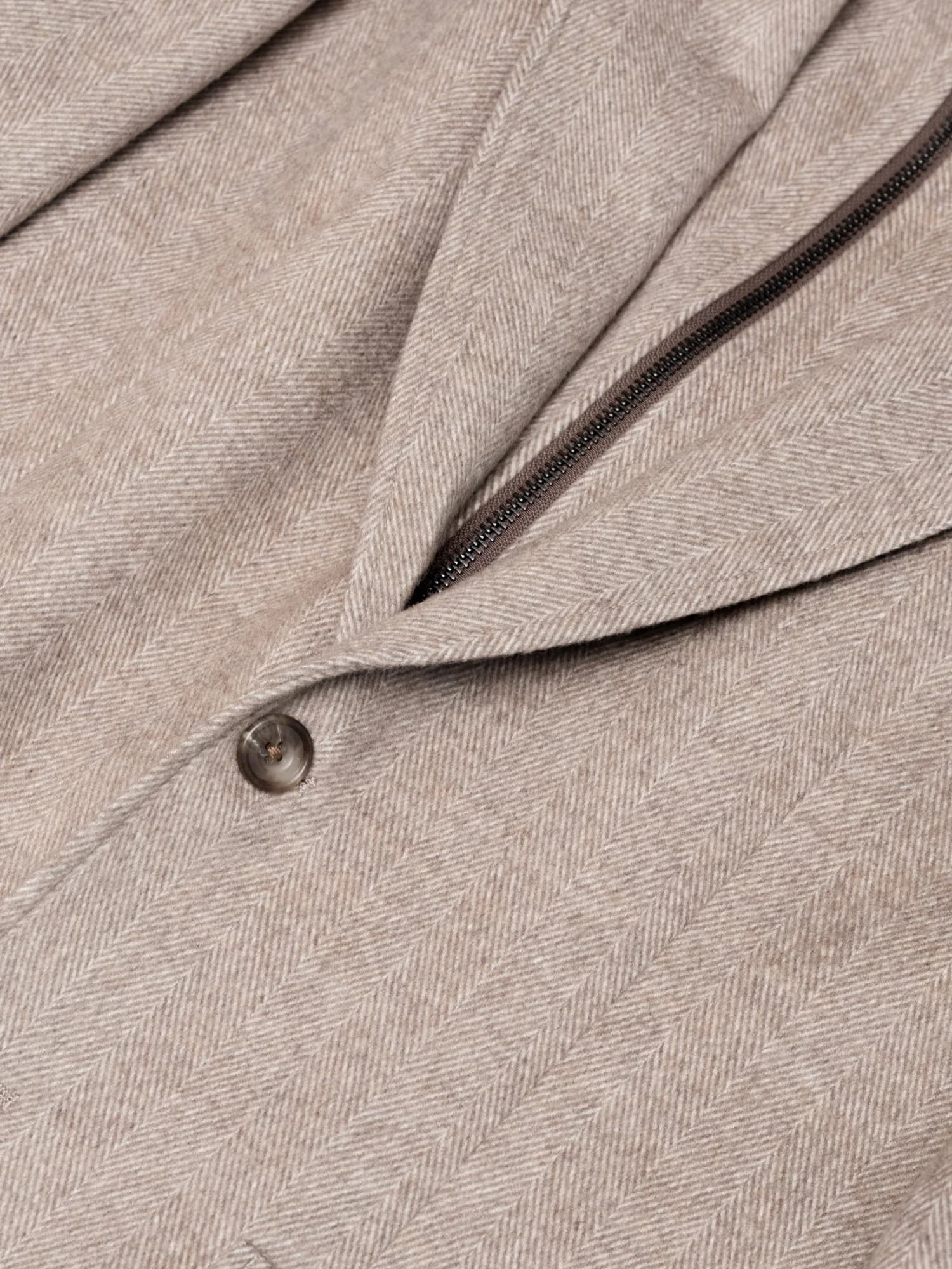Hybrid jacket — lapel and closure detail