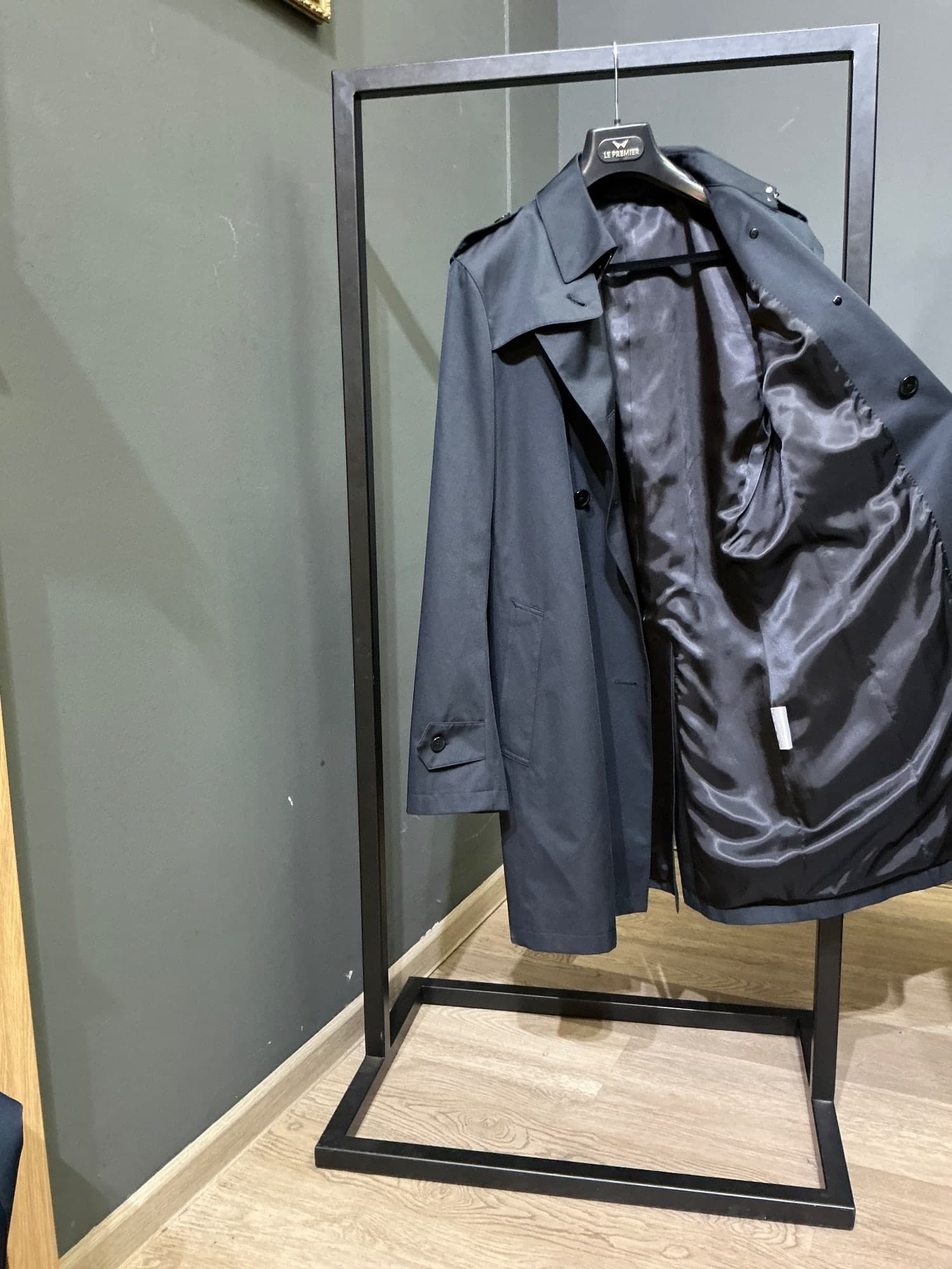 Trenchcoat modrošedý