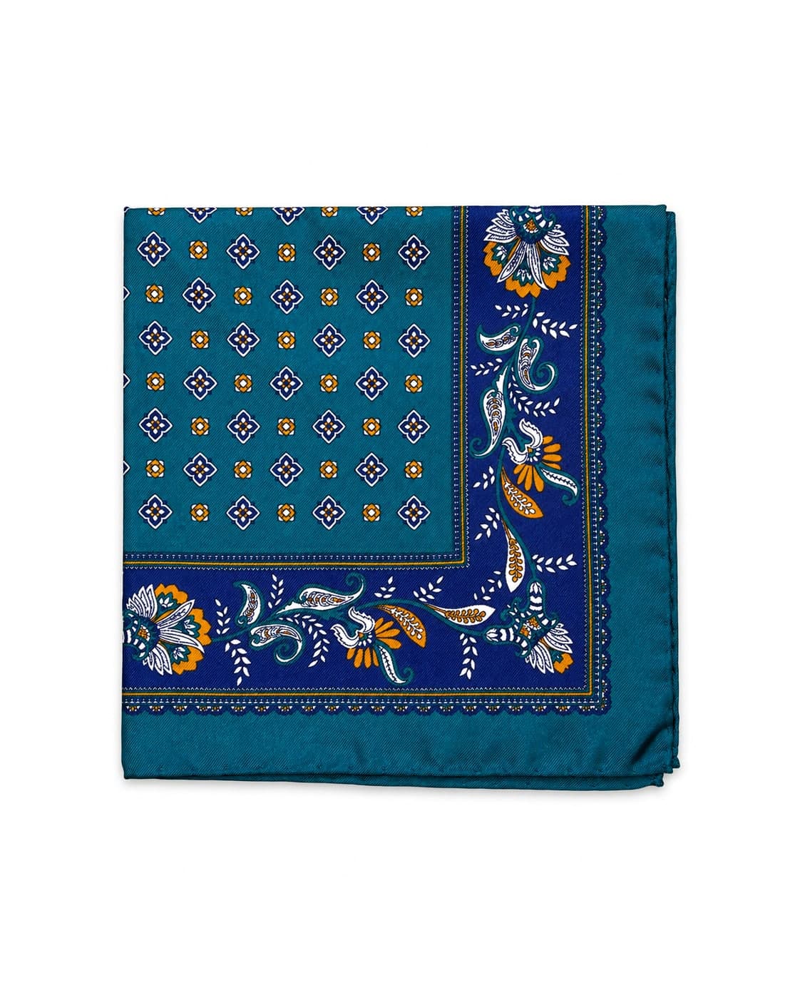 Kapesník modro zelený paisley