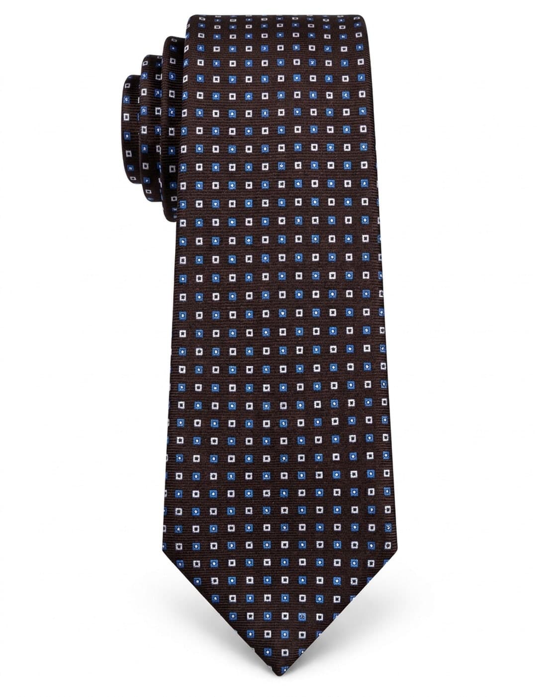 Brown Tie with Blue Dots