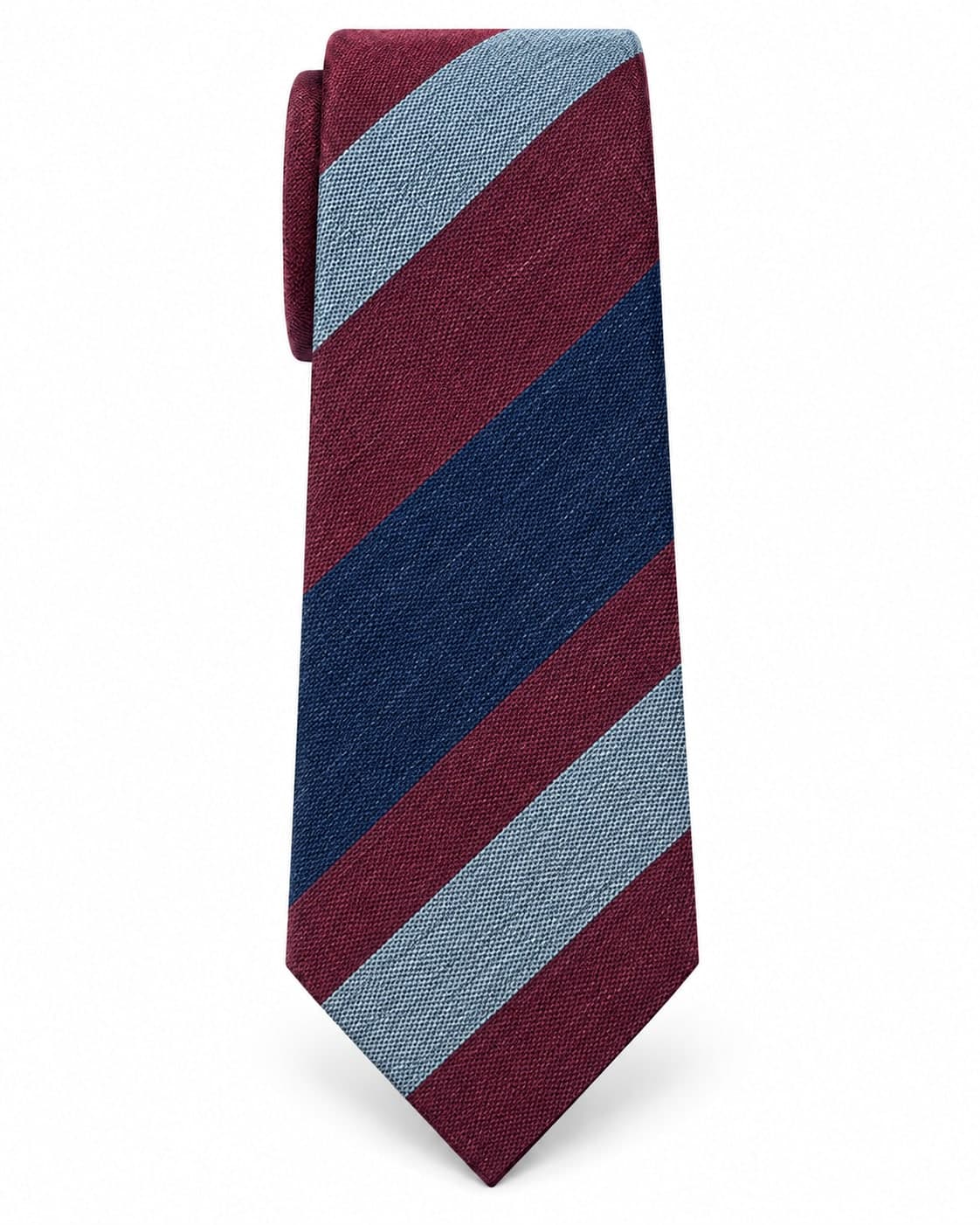 Blue, Grey and Red Striped Tie